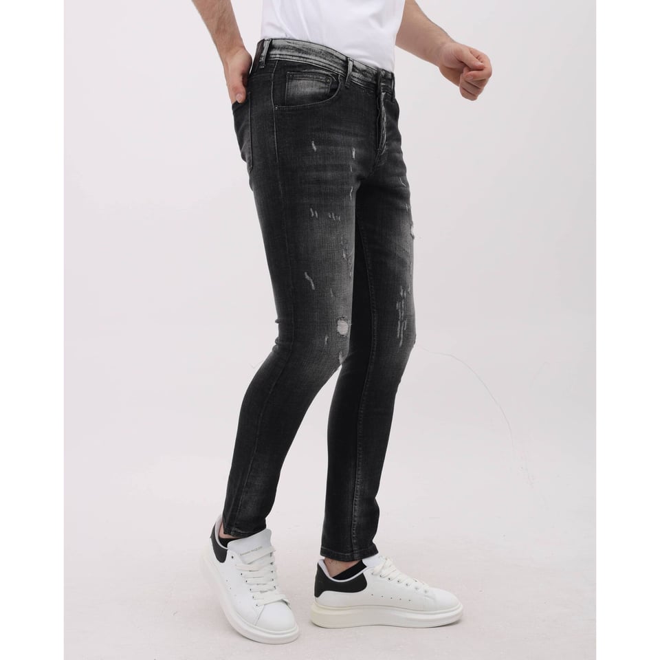 Ripped Jeans Heren Slim Fit Met Stretch - MM-S-111 - Grijs
