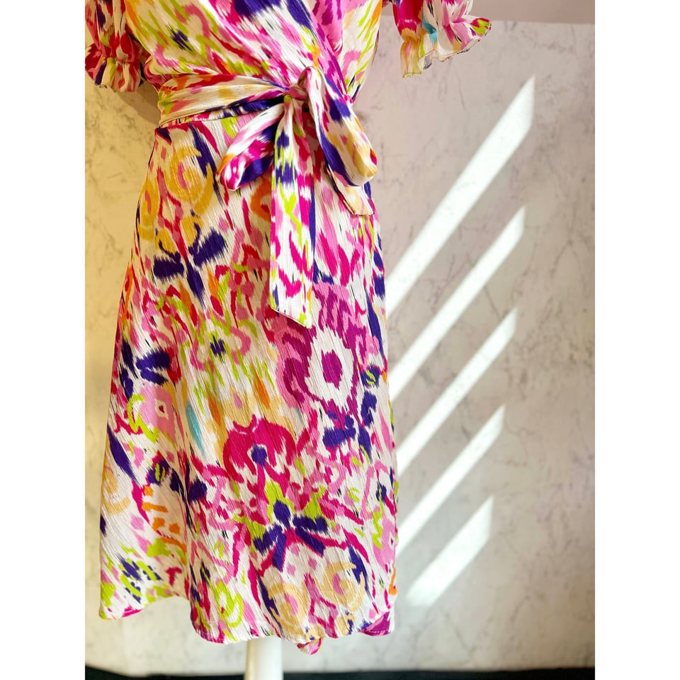 Overslag Rainbow dress - Purple Pink