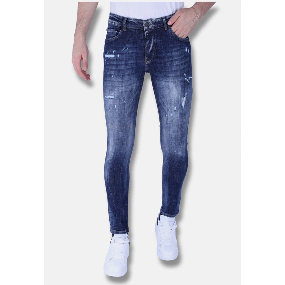 Denim Blue Stone Washed Jeans Slim Fit -1103 - Blauw