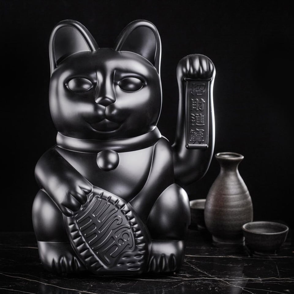 Lucky Cat Black XL 30cm