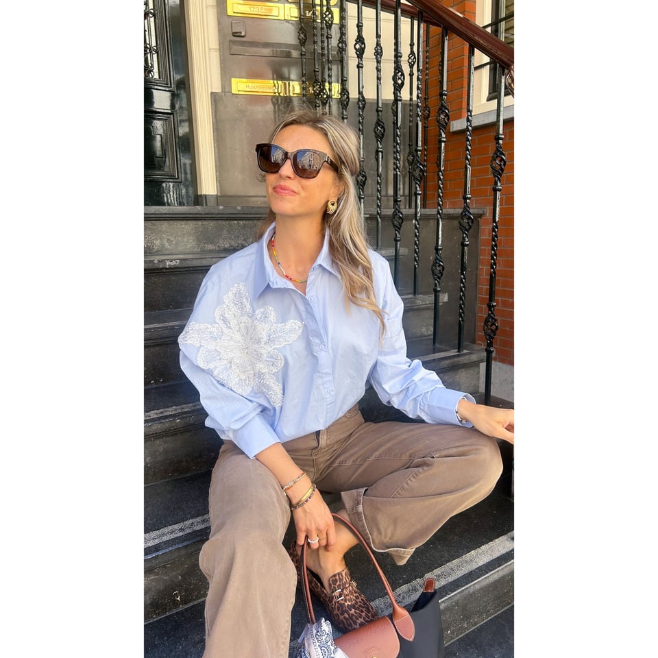New Statement Floral Blouse - Blue