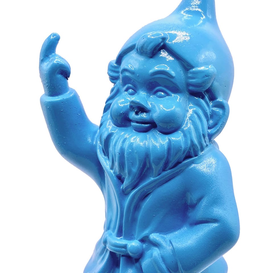 Beeldje Kabouter Fuck You Licht Blauw 15cm