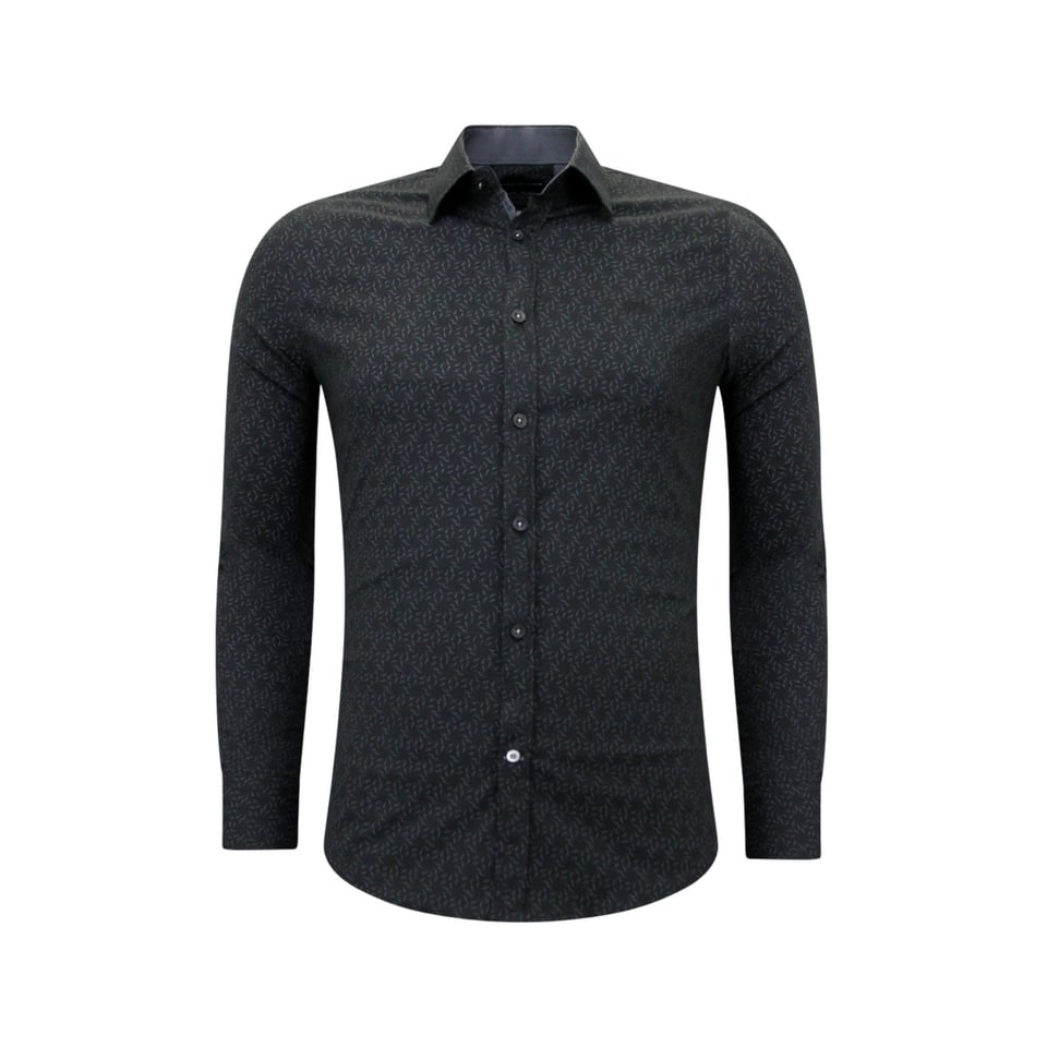 Zakelijke Overhemden Heren - Slim Fit - 3097 - Zwart