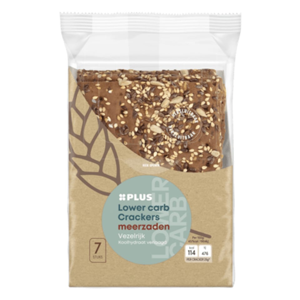 PLUS Lower Carb Cracker Meerzaden 7 St