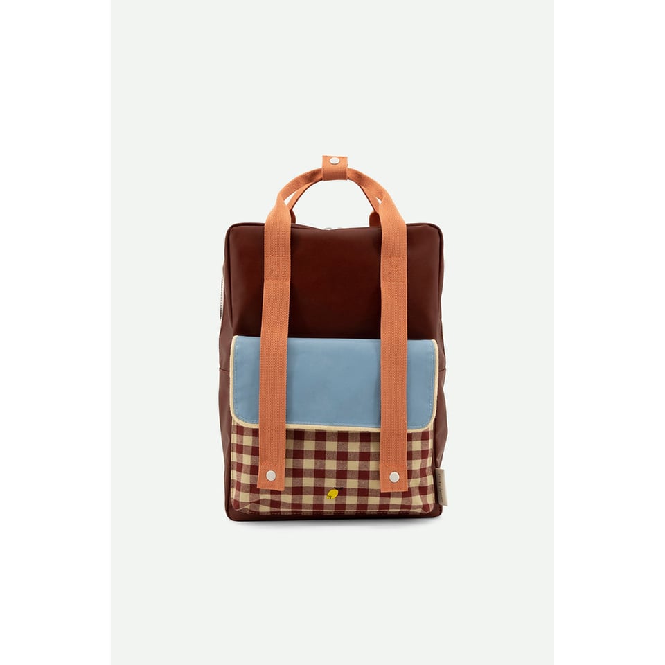 Sticky Lemon Backpack Large Gingham // Cherry Red + Sunny Blue + Berry Swirl