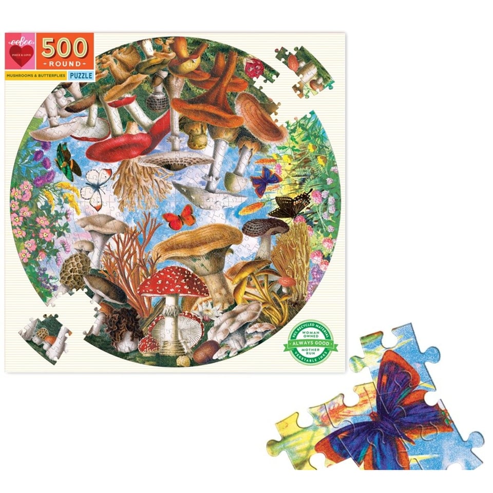 Puzzel Paddestoelen en Vlinders 500st