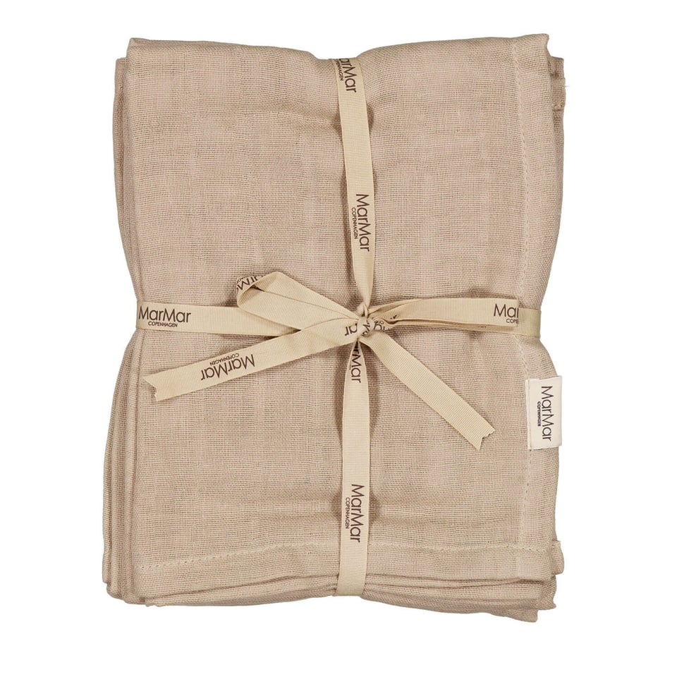 MAR MAR COPENHAGEN Oeko-Tex Muslin Set of 2, Ada Grey Sand