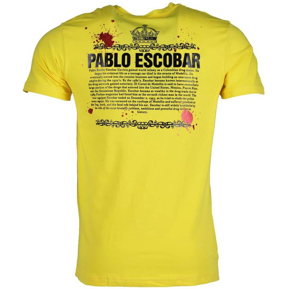 T-Shirt - Pablo Escobar Crime Boss - Geel