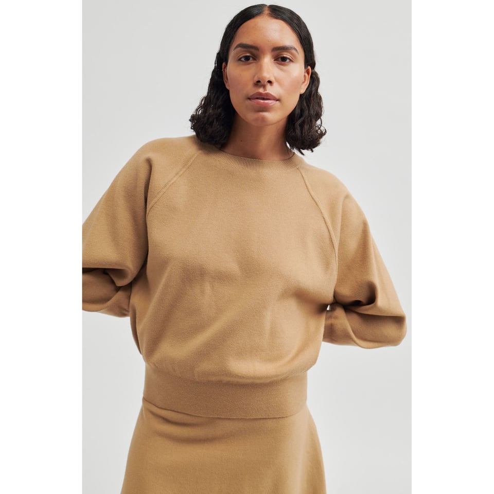 Second Female Octavia Knit O-Neck - New Tobacco Brown
