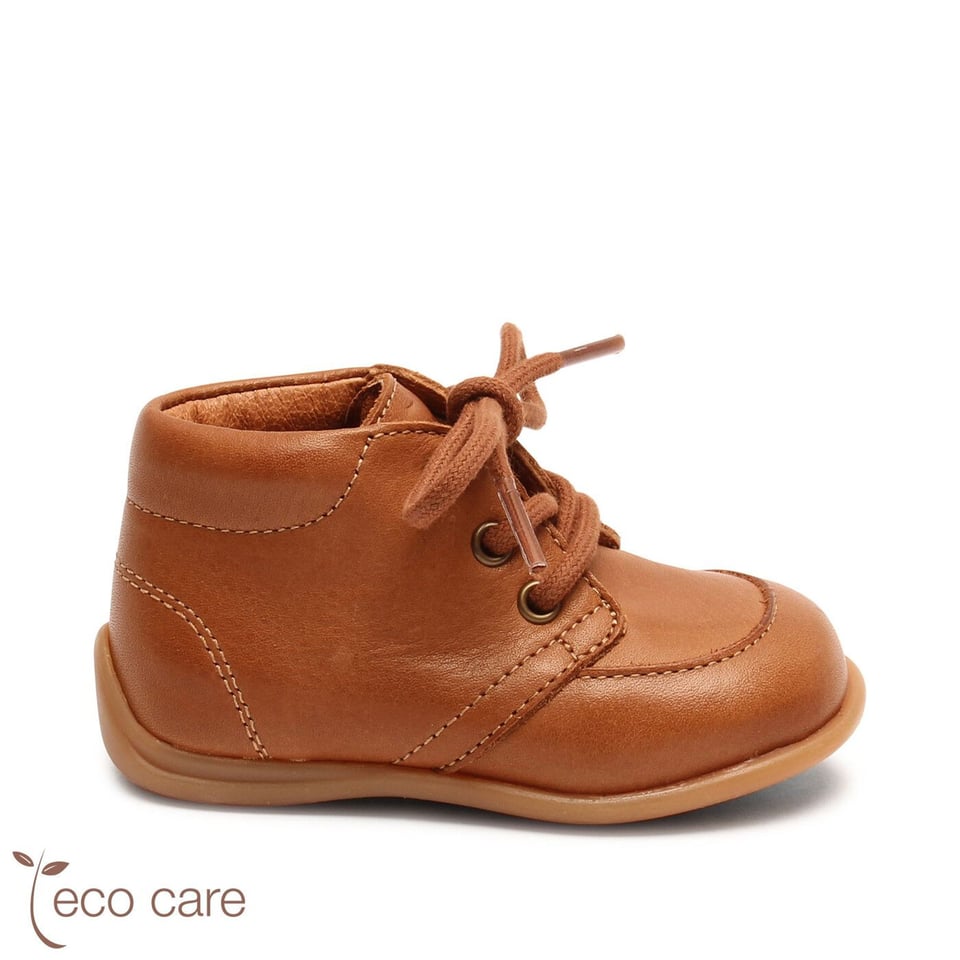 Luca Lace First Step Shoe Cognac