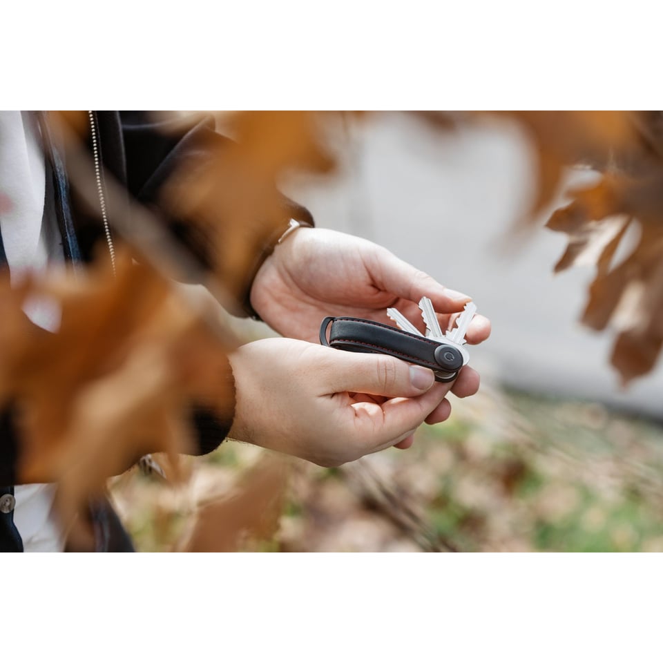 Orbit key organiser crazy horse leather - Obsidian Black