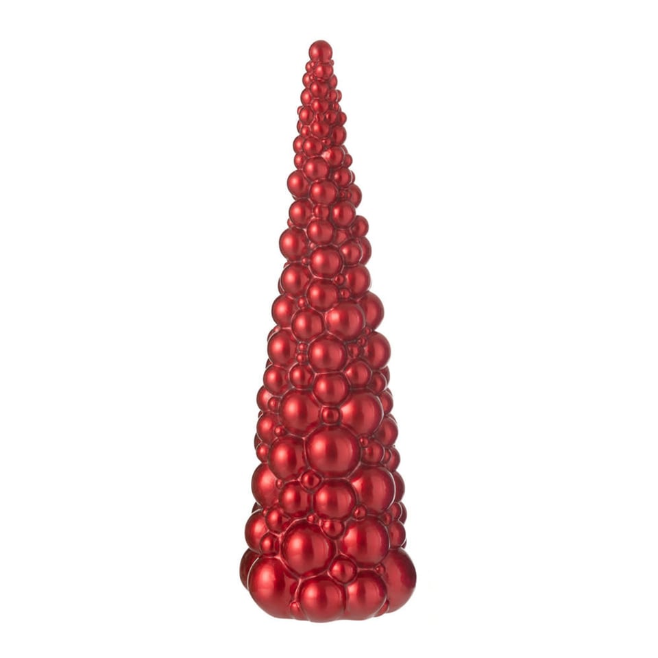 Kerstboompje Van Ballen Rood 10x33cm