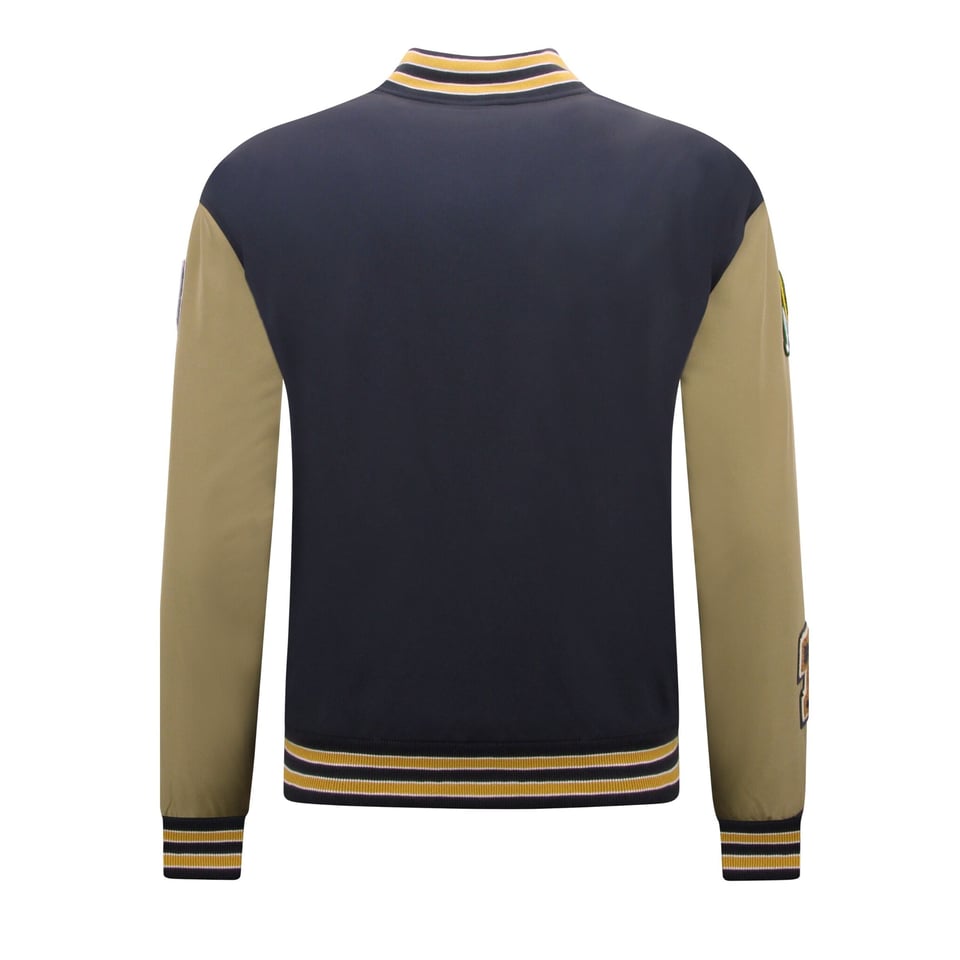 Oversized Letterman Jacket Heren - 8633 - Navy