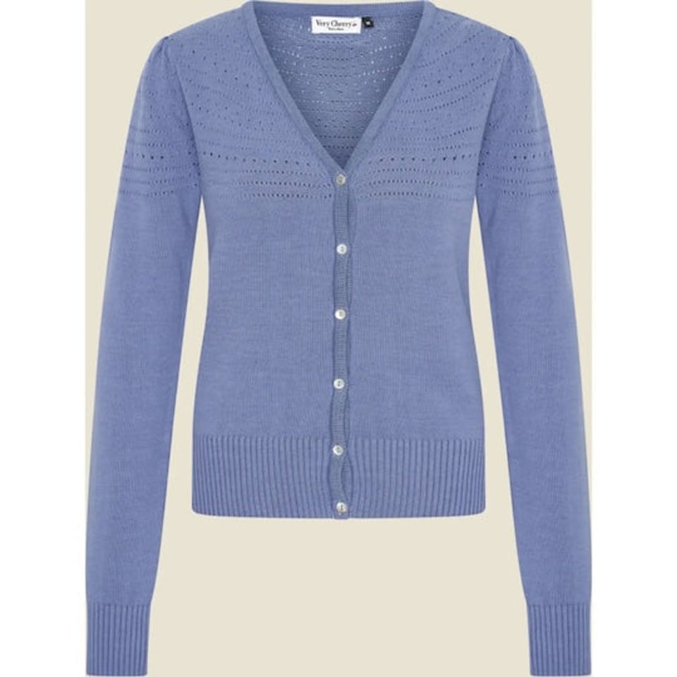 VERY CHERRY Lucia V-Neck Cardigan Lavender