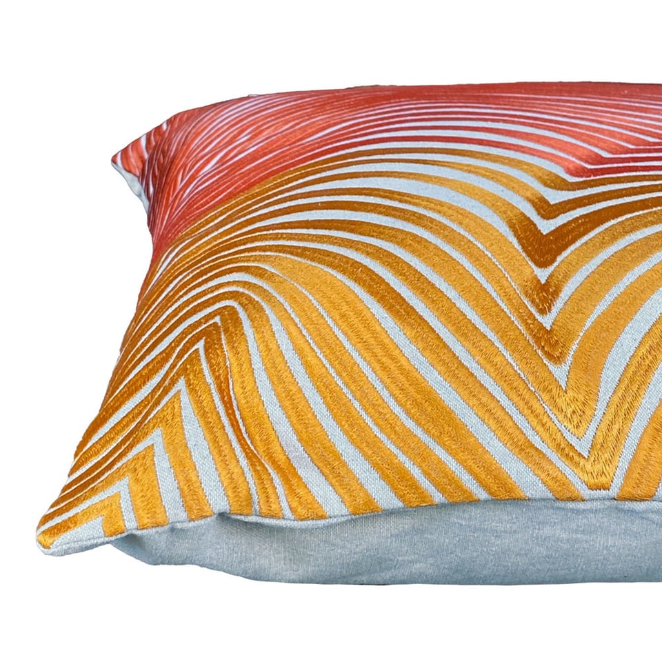 Sierkussen Swirls Oranje Geel Katoen 50x50cm