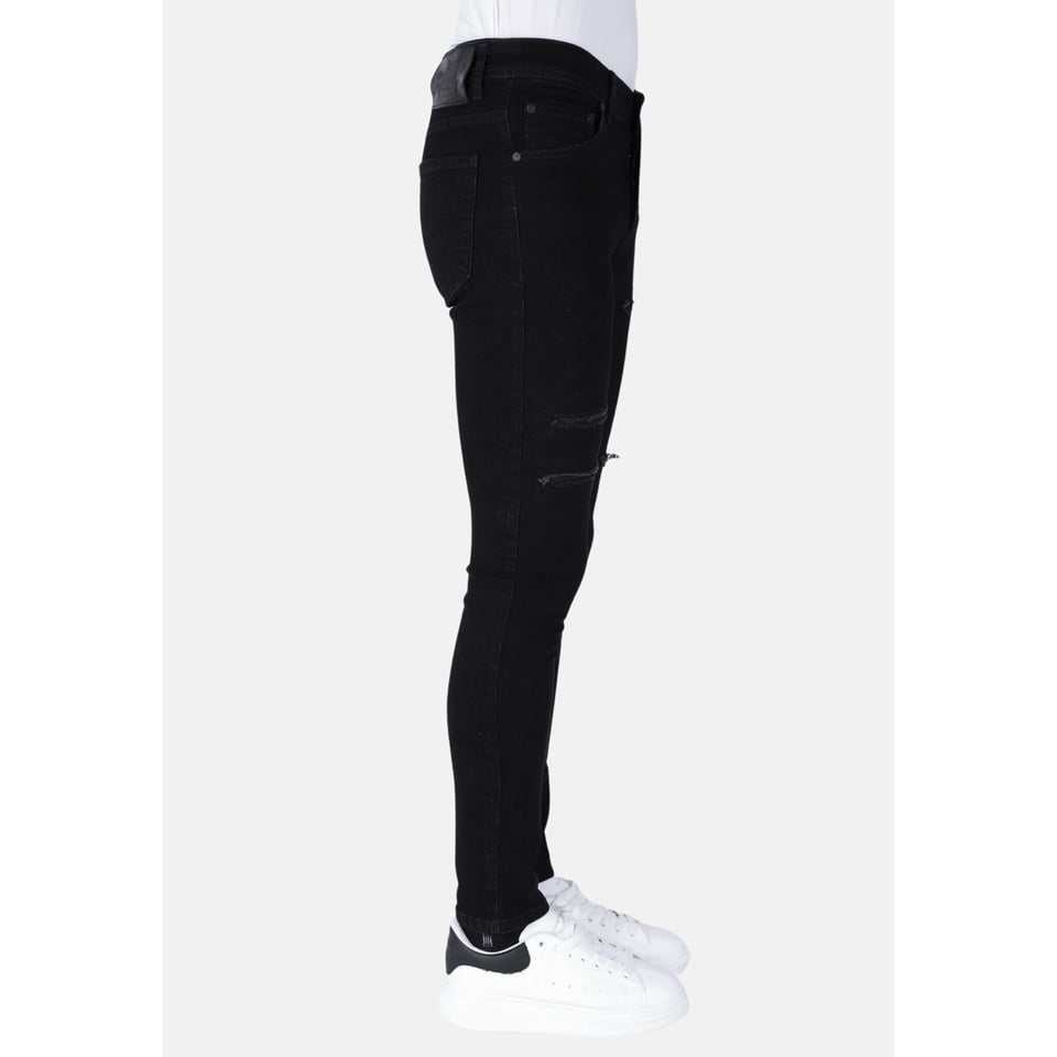 Zwarte Gescheurde Jeans Heren - Slim Fit -DP103