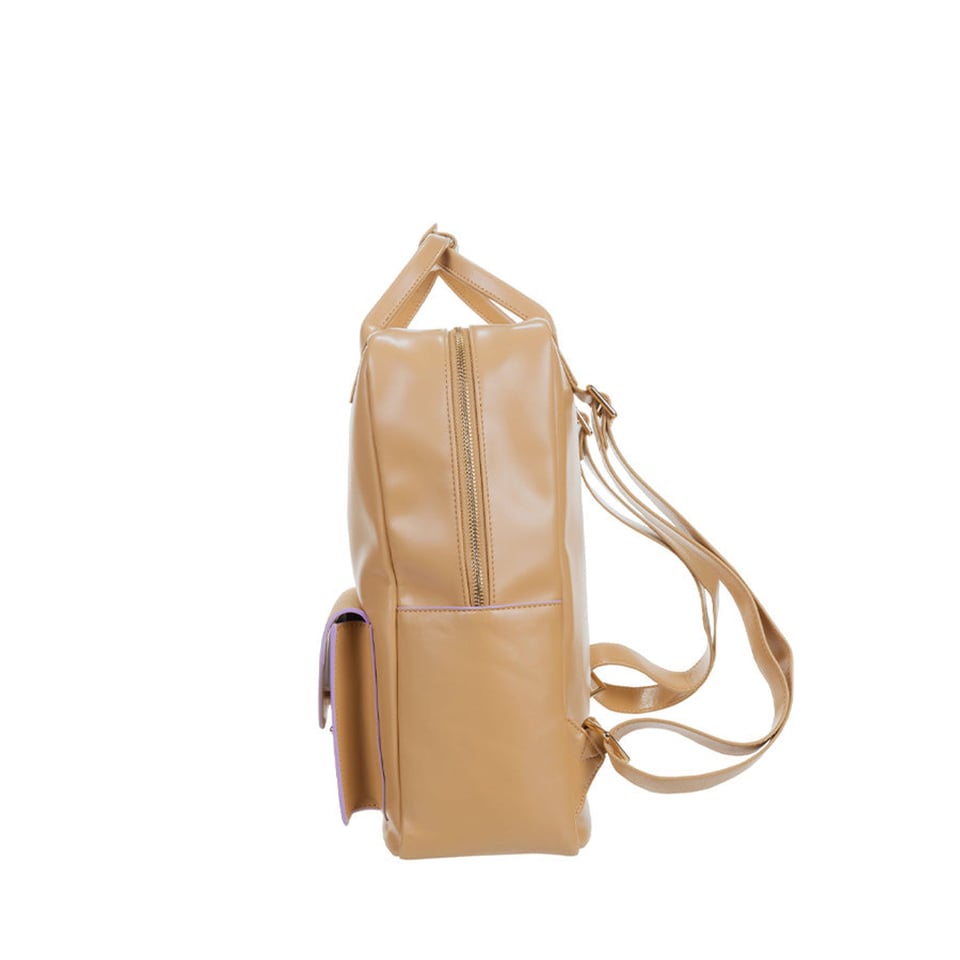 Backpack Affogato Beige Vegan Leather 13