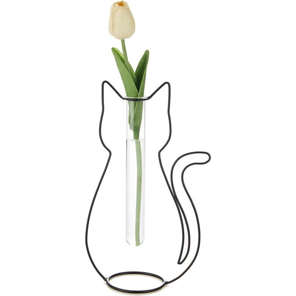 Silhouette Bottle Vase Cat