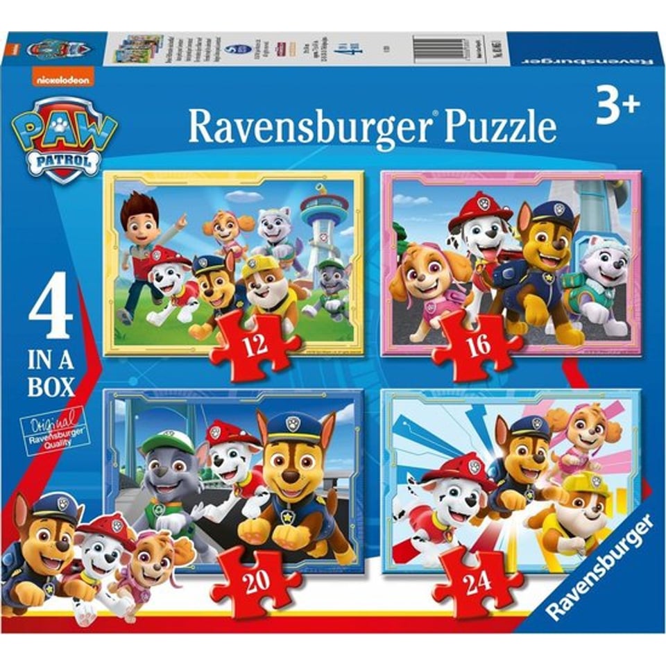 Ravensburger Puzzel Paw Patrol 12+16+20+24 Stukjes | Peddler