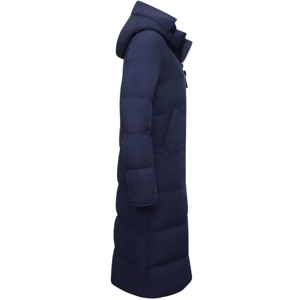 Puffer Jacket Dames Lang Getailleerd - 8606 - Blauw
