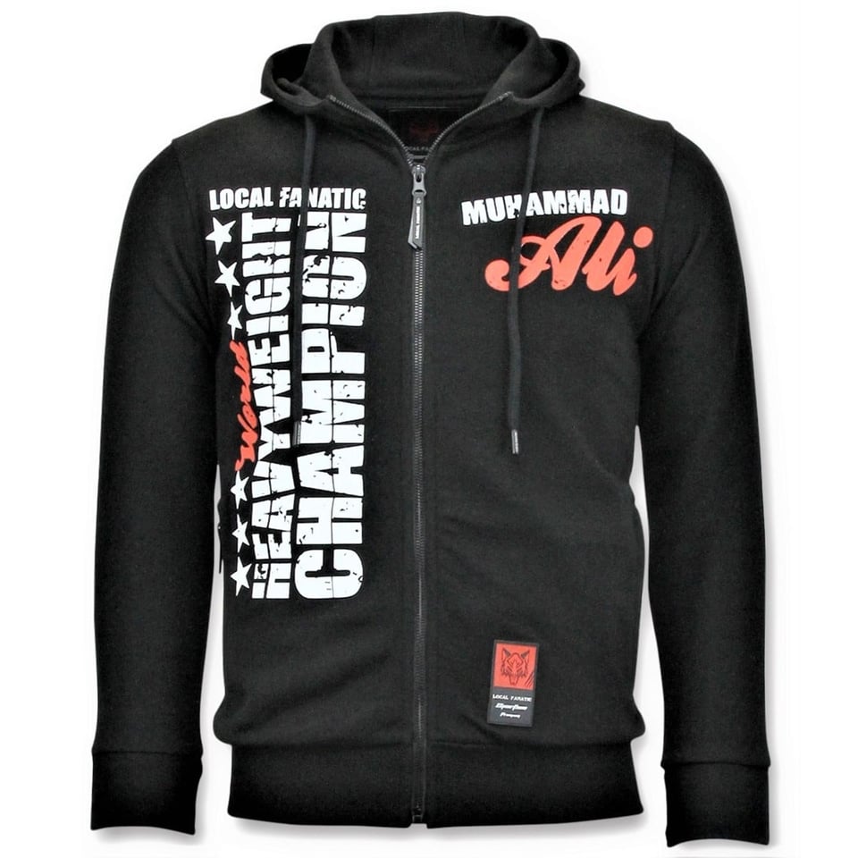 Exclusieve Sportvest Heren - Muhammad Ali Champion Print - Zwart