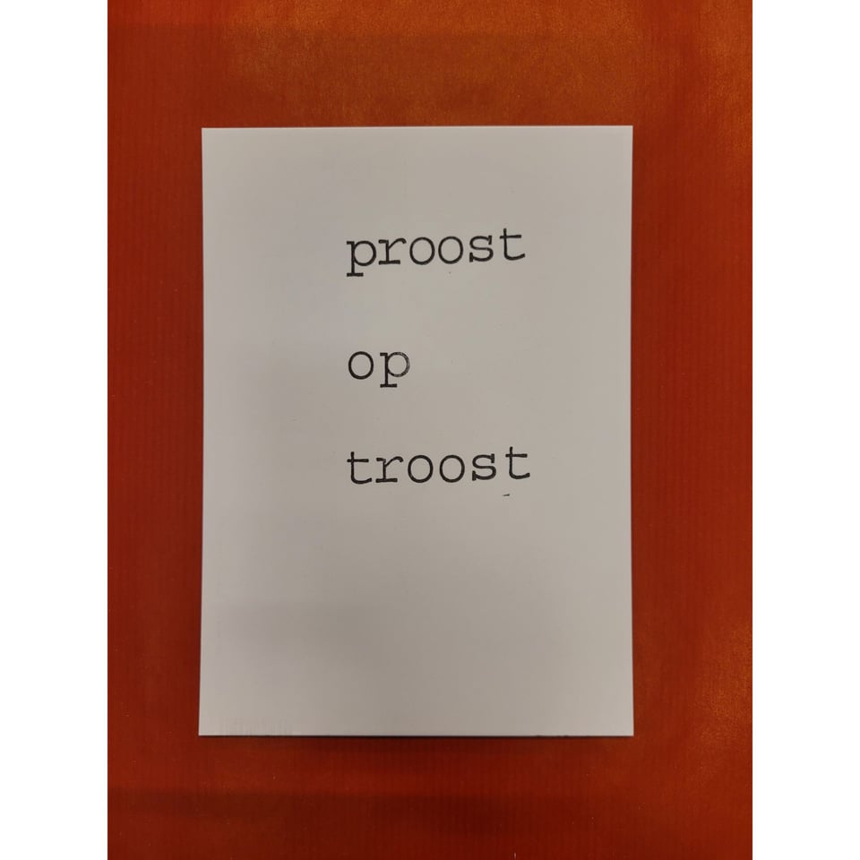 Enkele Kaart Proost Op Troost