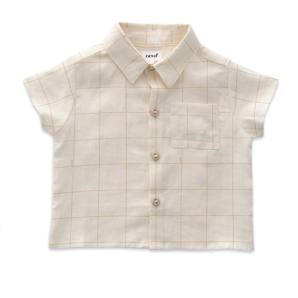 Button Down Shirt - Gardenia/Checks