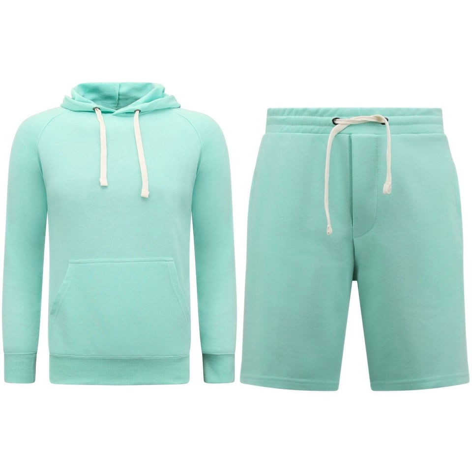 Hoodie Heren - Joggingshort Heren - SET - Mint Groen