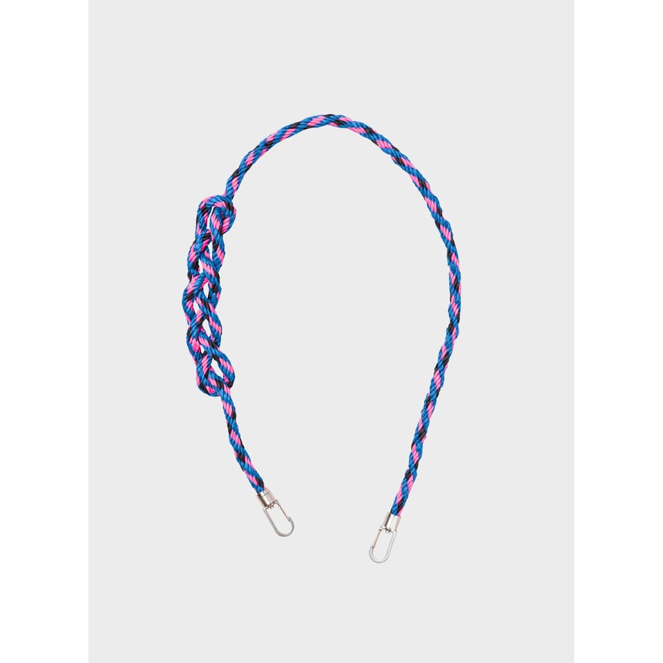 Susan Bijl Kumihimo Strap Blueback & Fluo Pink Long