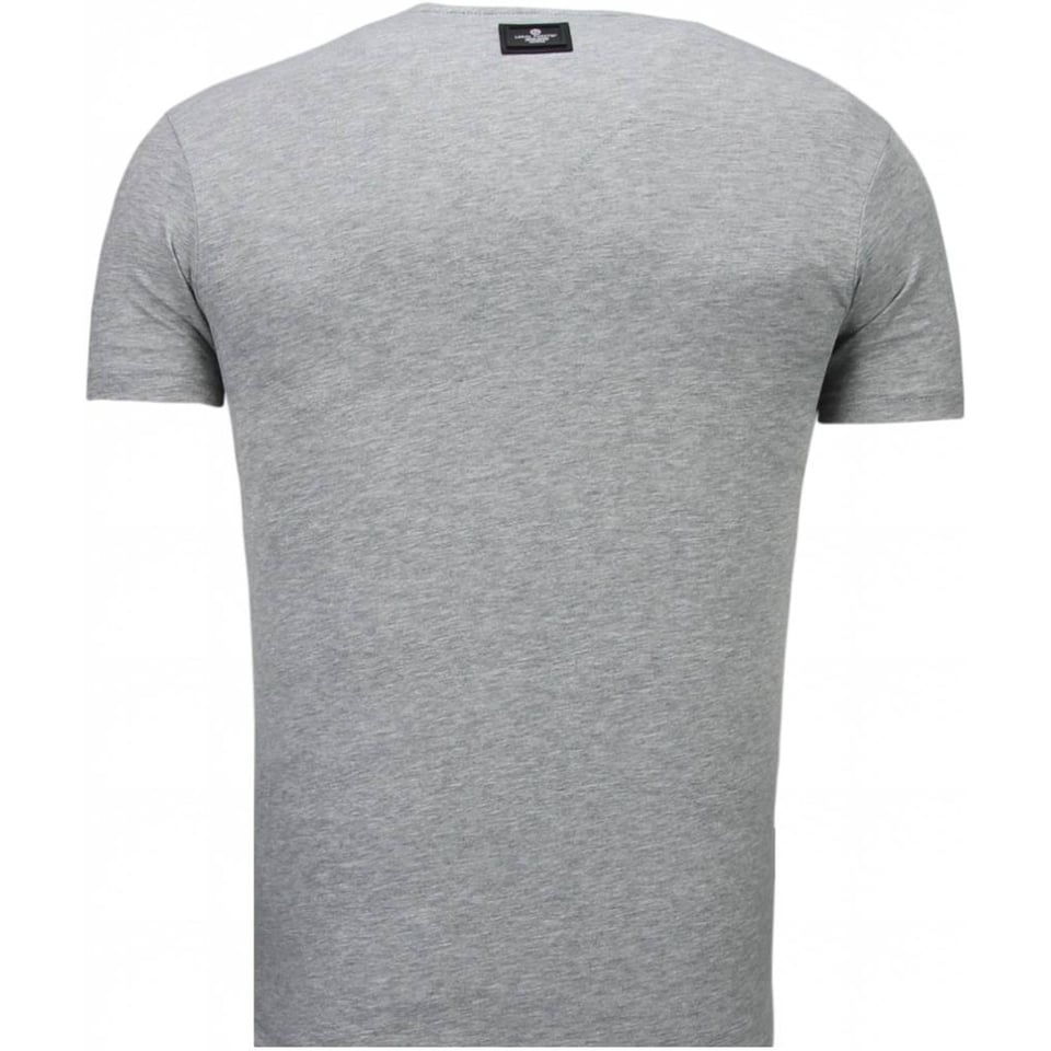 Basic Exclusieve V Neck - T-Shirt - Grijs