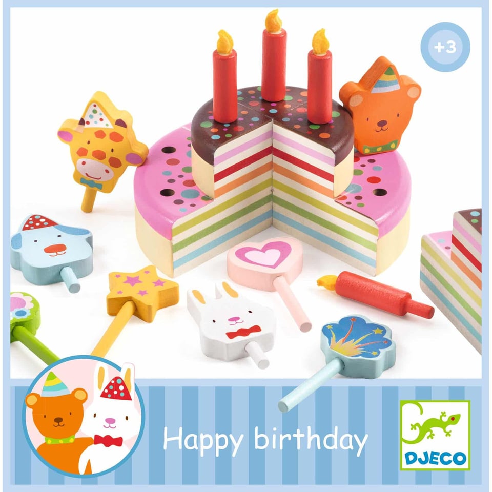 Djeco Houten Verjaardagstaart Happy Birthday