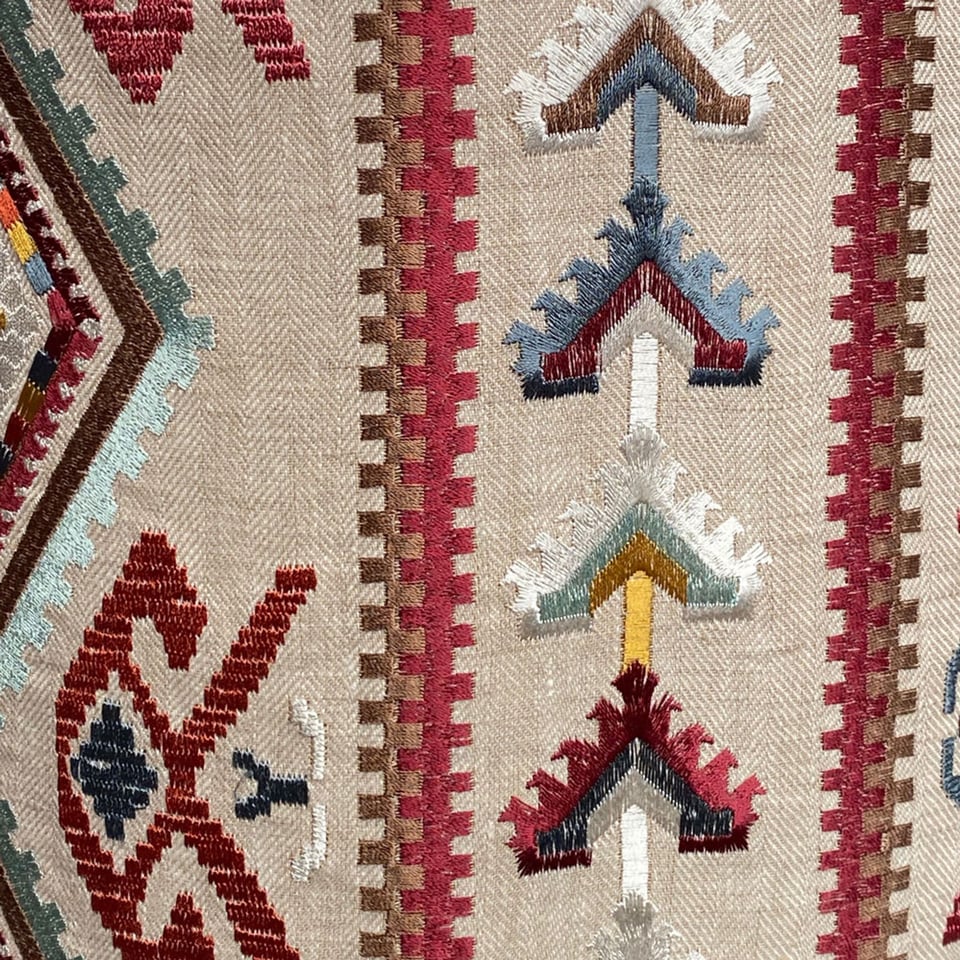 Lampenkap Castille Multicolor Beige 40x30cm Geborduurd