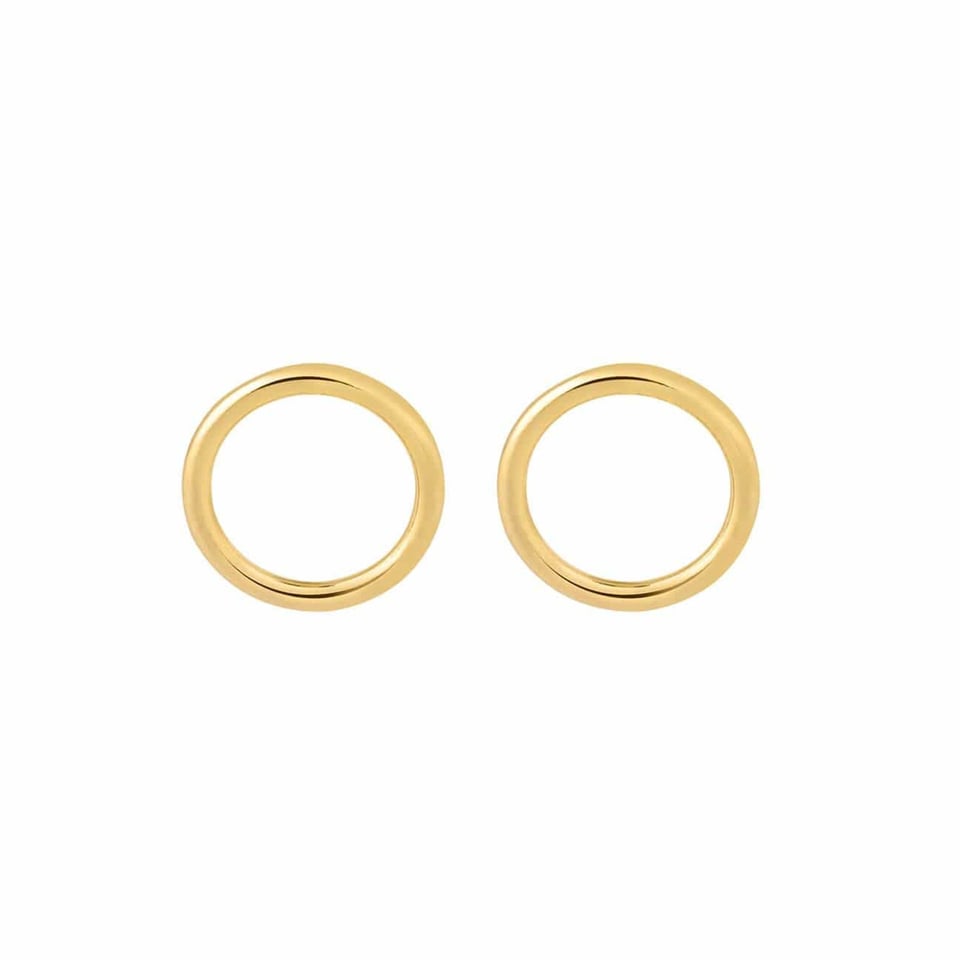 Gold Plated Circle Stud Earrings 3 MM