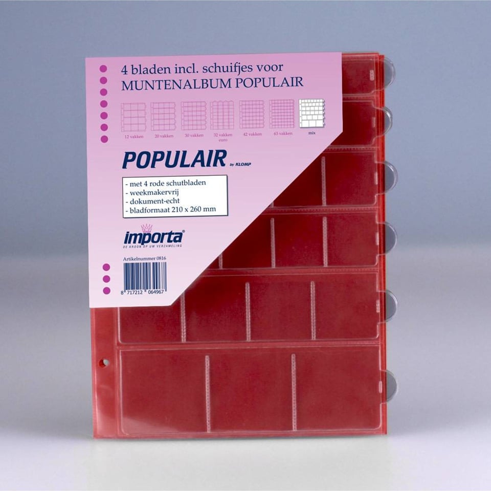 Muntenbladen Populair Mix Rode Schutbladen - 4 Stuks