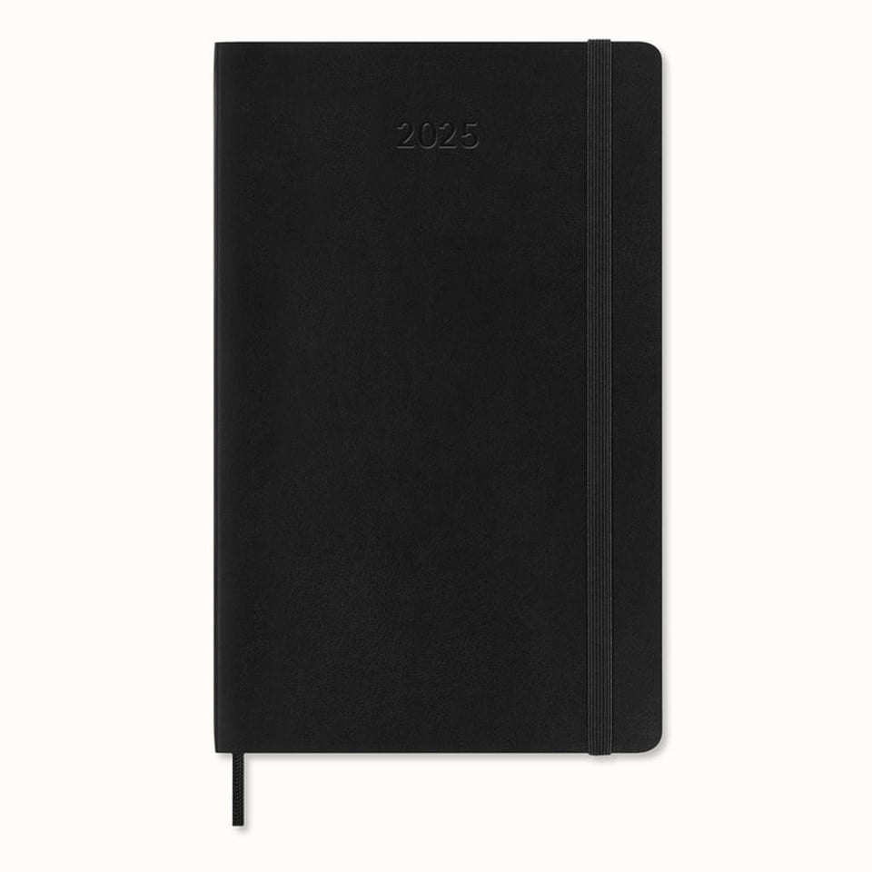 Moleskine 2025 diary softcover large week on 2 pages - black
