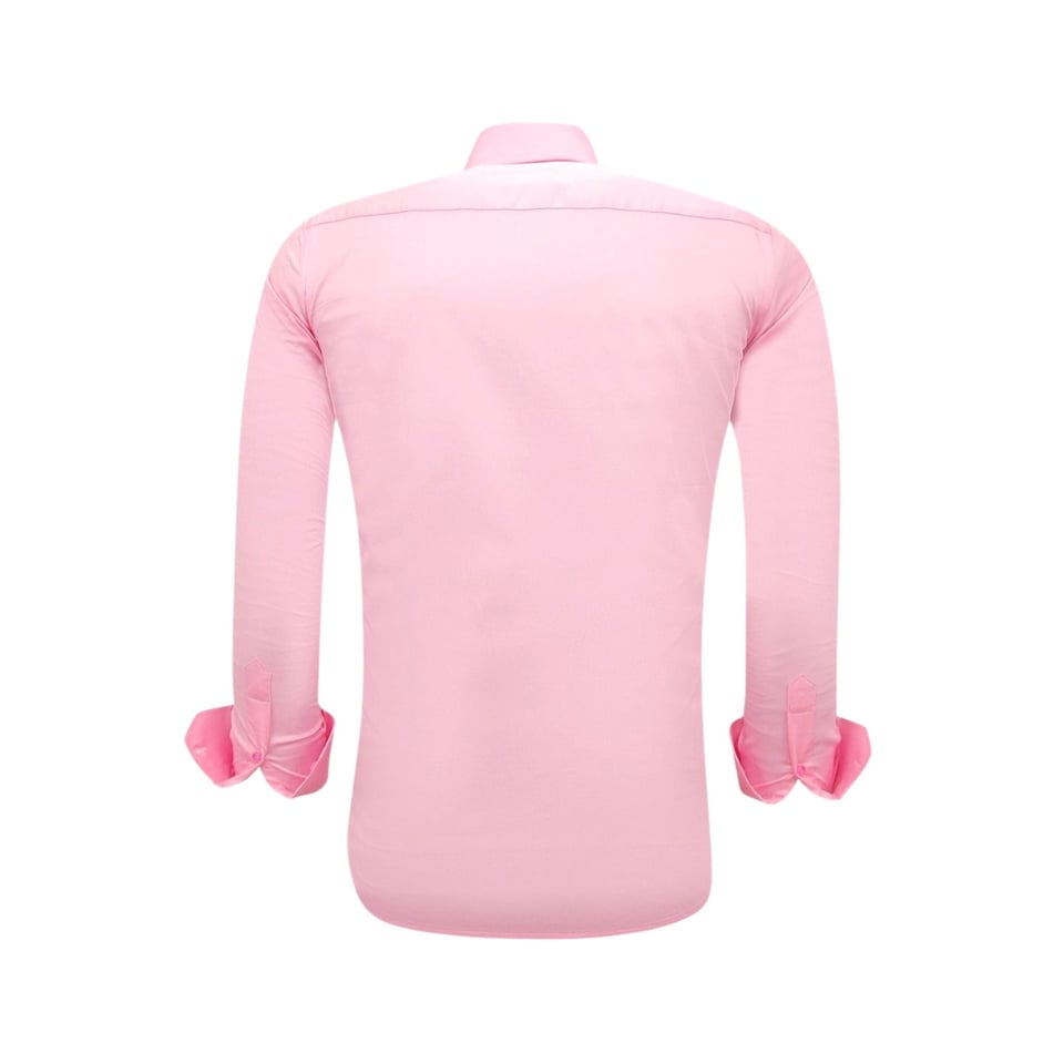 Luxe Blanco Satijn Hemd Voor Mannen - Slim Fit - 3071 - Roze