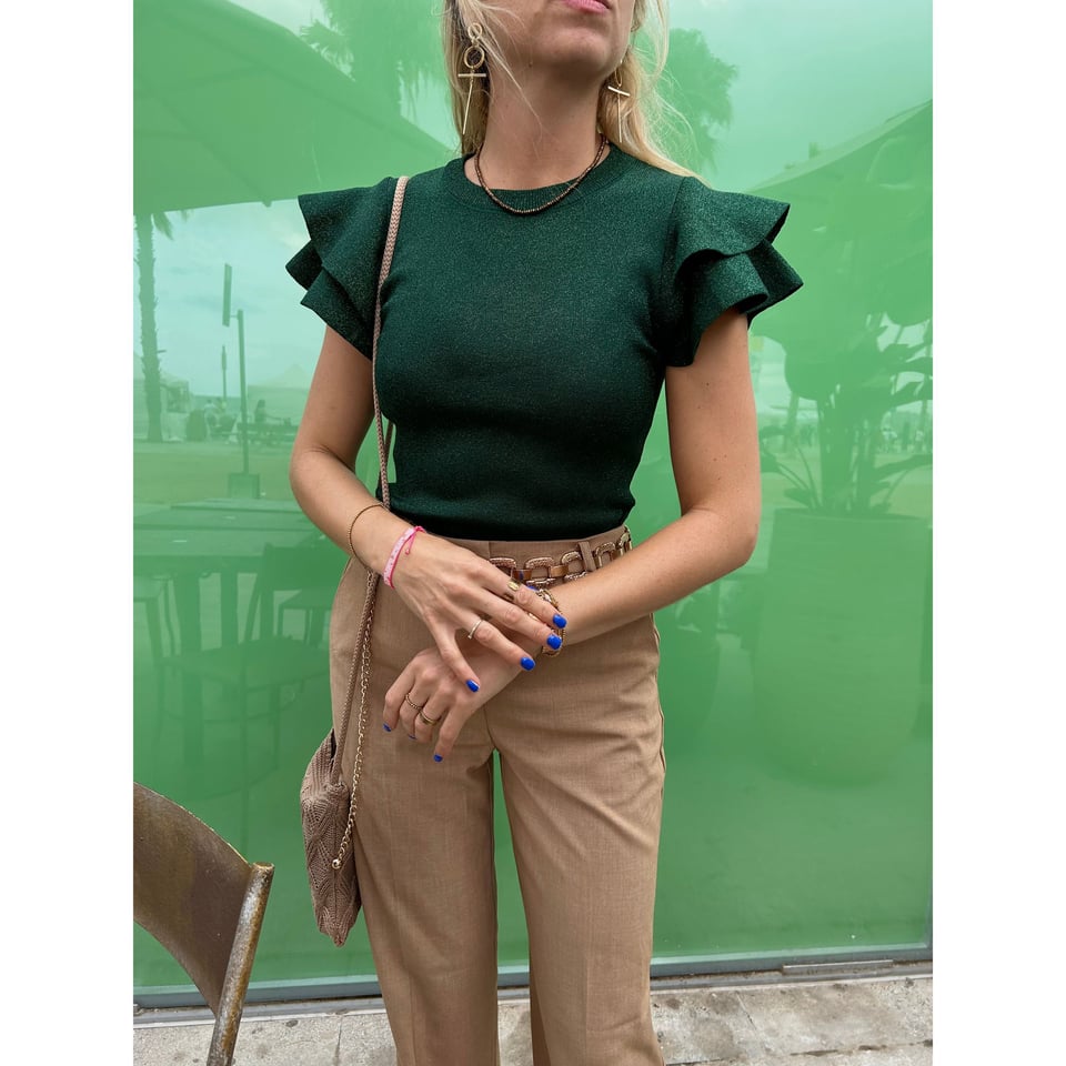 Spanish Ruffle top - Green