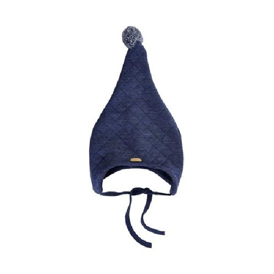 Wollen Mutsje Pom Pom Navy
