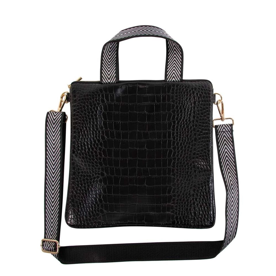 Vegan Crossover Bag Croc Black