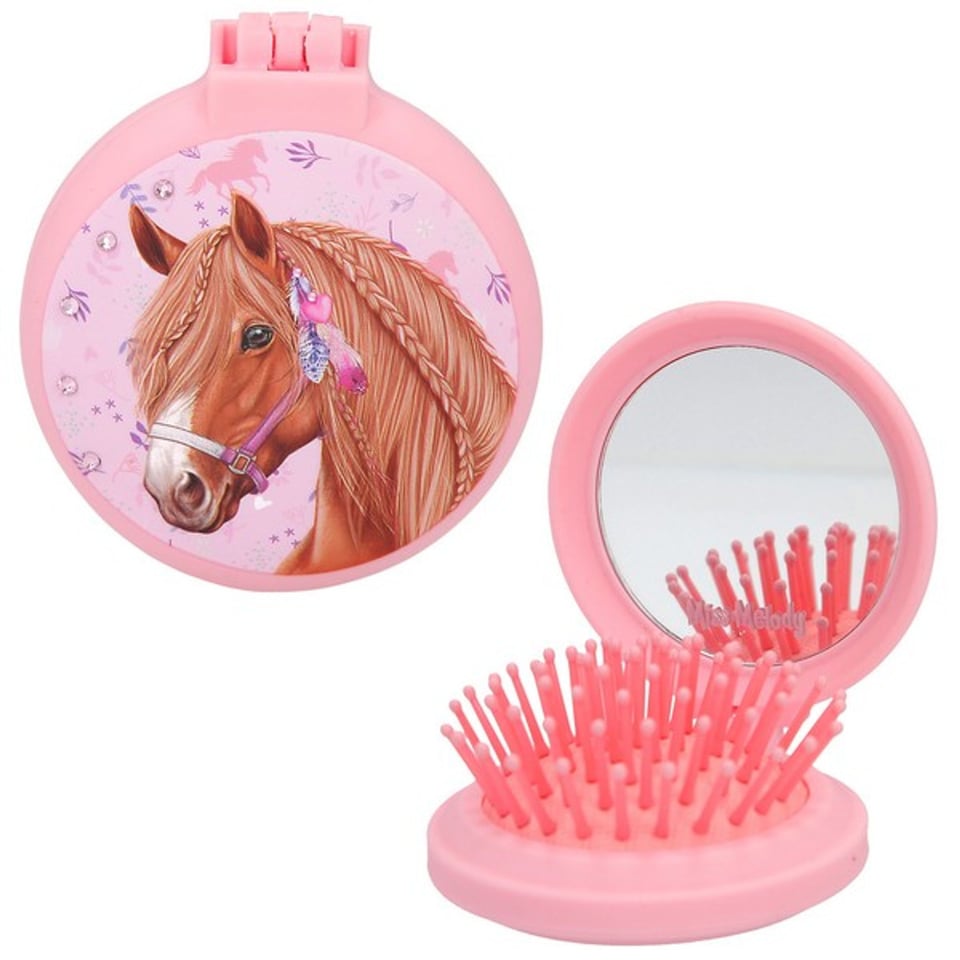 Miss Melody Klapborstel Met Spiegel Roze