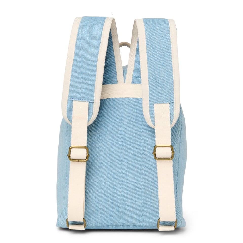 Denim Solid Midi Backpack Drawstring  Blue - Blue / OS