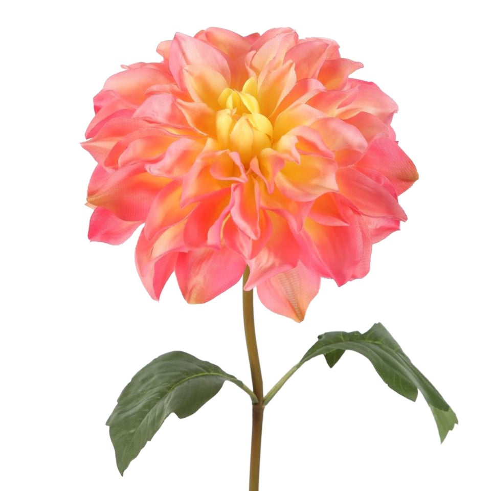 Kunstbloem Dahlia Zalm Op Steel 80cm