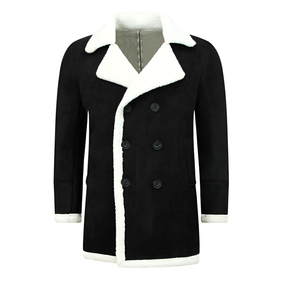 Imitatie Bontjas Parka - Lammy Coat - Zwart