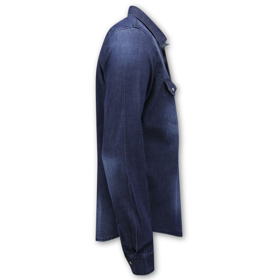 Spijkeroverhemd Heren - Denim Overhemd - Blauw