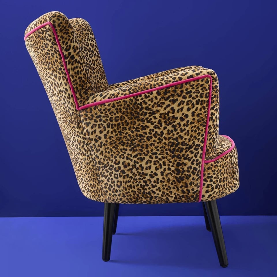 Fauteuil Jungle Love Panter 77x76x83cm Fuchsia Bies