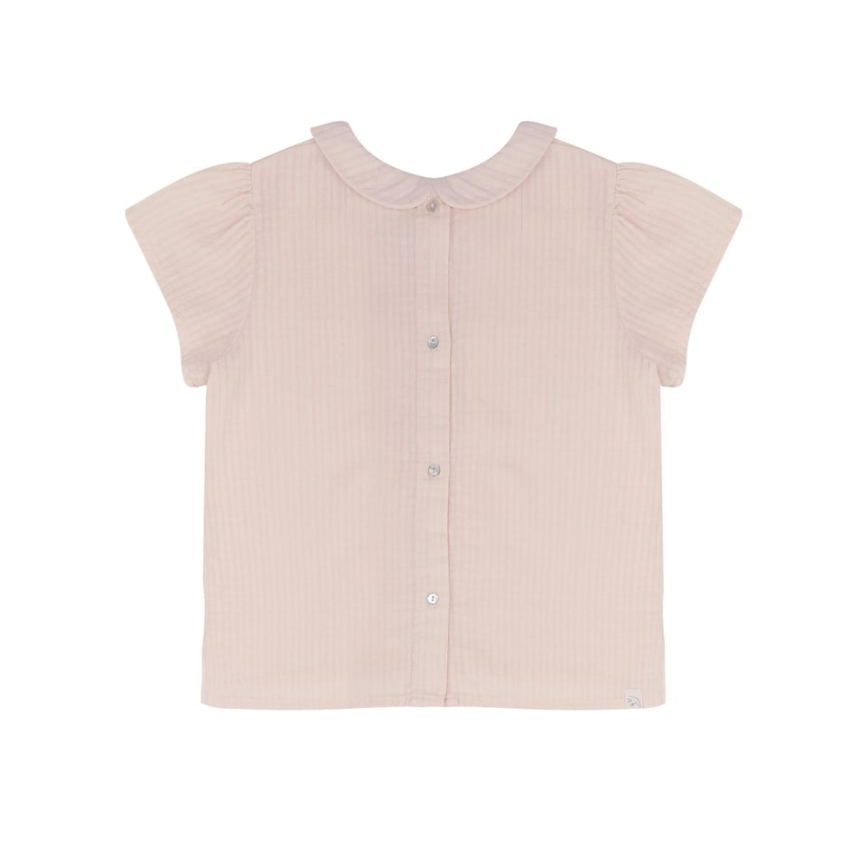 Cosy collar top waffle Blossum pink - Jenest