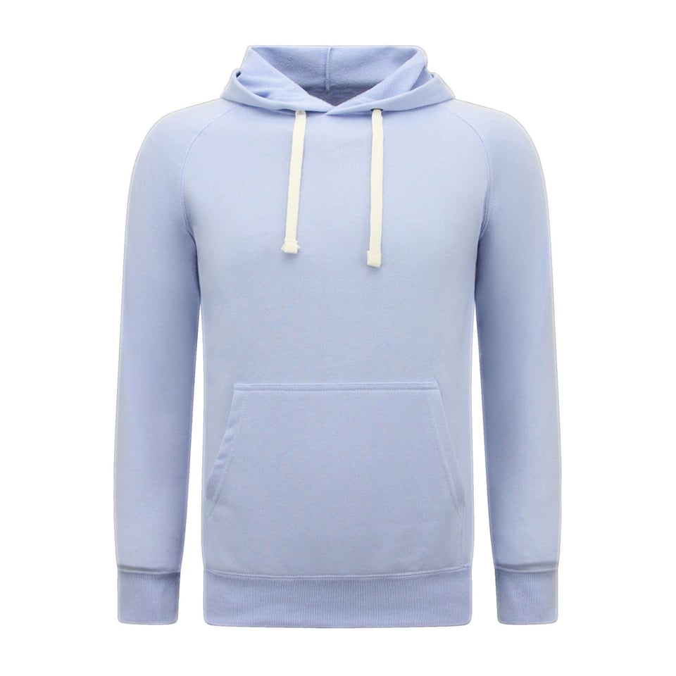 Hoodie Heren - Effen Basic Hoodie - Licht Blauw