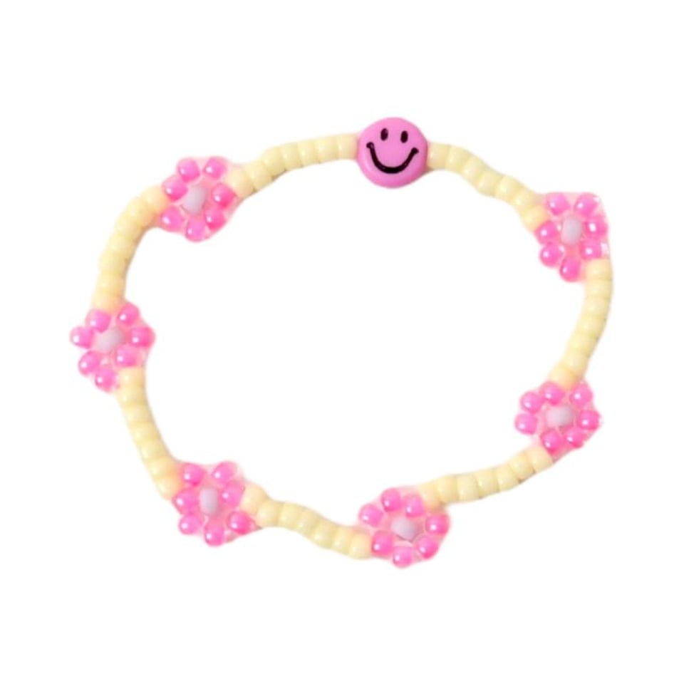 Love Issue Armbandje Daisy Smiley Sunshine Fuchsia