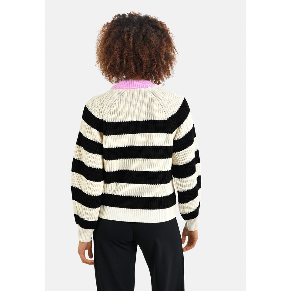  Contrast Knit - Pink/White - S