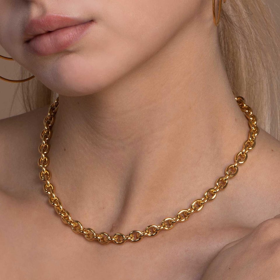 Gold Plated Rolo Chain Necklace - Brass / Gold Plated